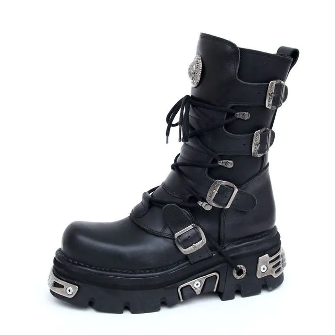 NEW ROCK Basic Boots (373-S4) Black Černá 36